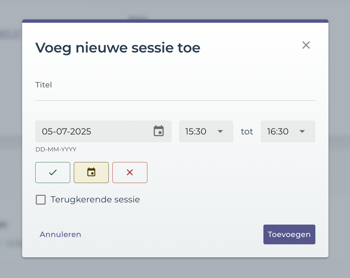 sessie-toevoegen sessie toevoegen